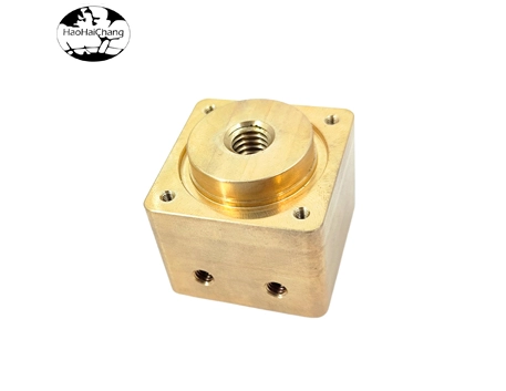 HHC-0809 CNC machining aluminum bronze square nut flange multi-hole nut fastener