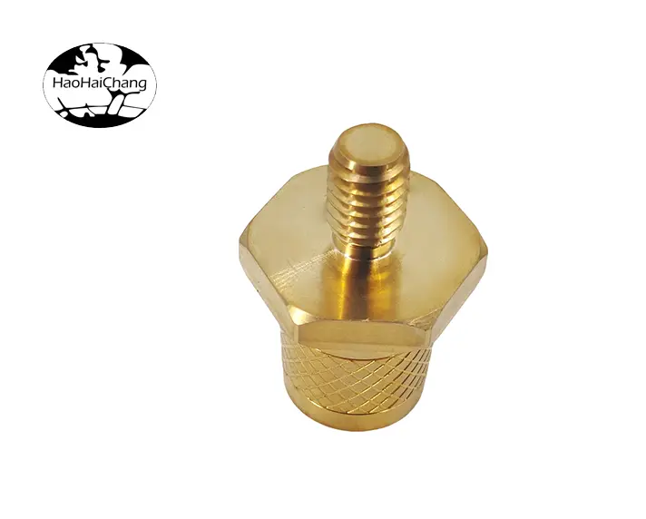 HHC-0770 OEM Custom CNC Processing Hexagonal Stud Solid Slotted Round Copper Stud